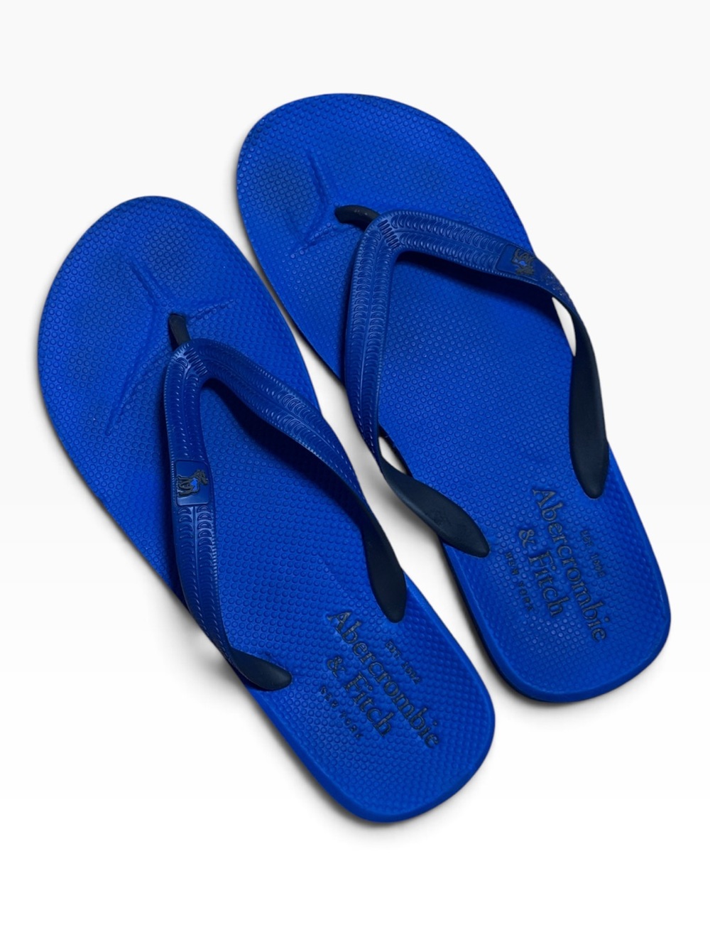 Abercrombie Fitch A&F Moose Men’s Blue Flip Flops Size 11 12 Vintage 00s Y2K